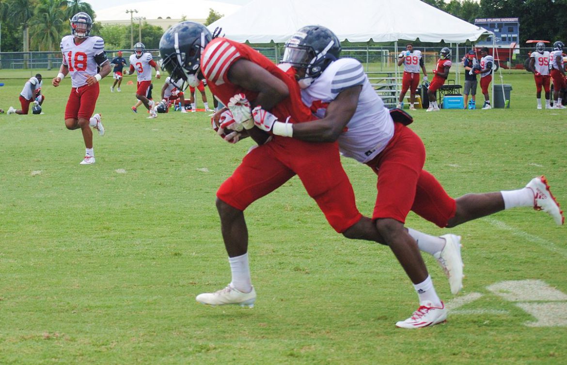 HARD KNOCKS at the OX: Tackling Issues <div class='secondary-title'><span style='color:#818181;font-size:14px;'>FAU coach Lane Kiffin tells the Owls to tone it down after seeing too much tackling during  the first day in full pads.</div>
