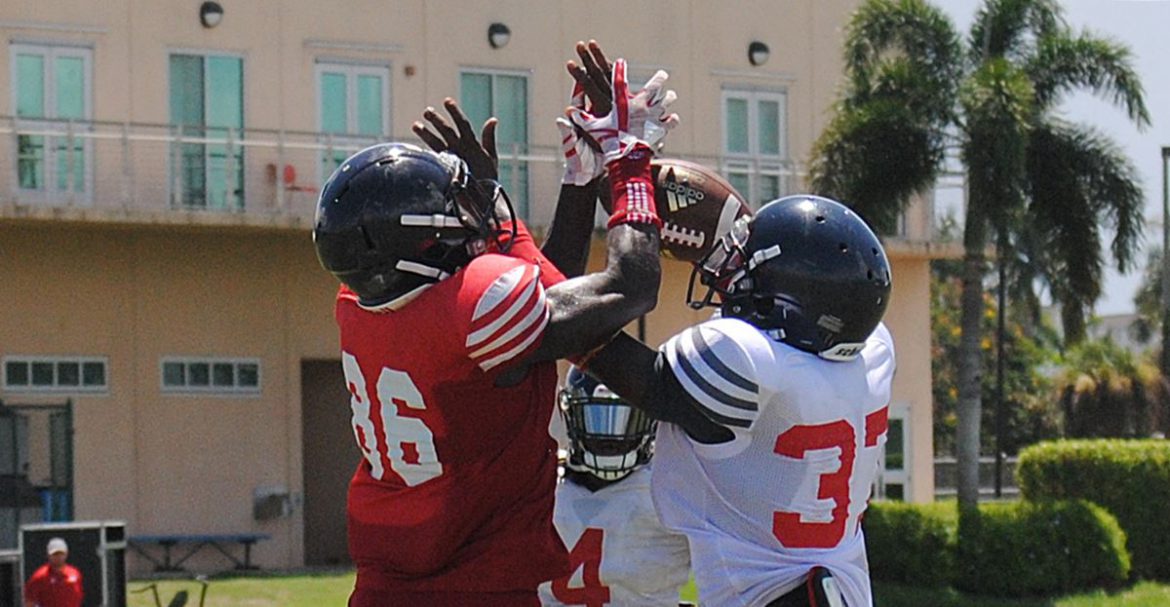 HARD KNOCKS at the OX: Monday Blues <div class='secondary-title'><span style='color:#818181;font-size:14px;'>FAU coach Lane Kiffin liked what he saw from Saturday's scrimmage. Monday's practice was a different story.</div>