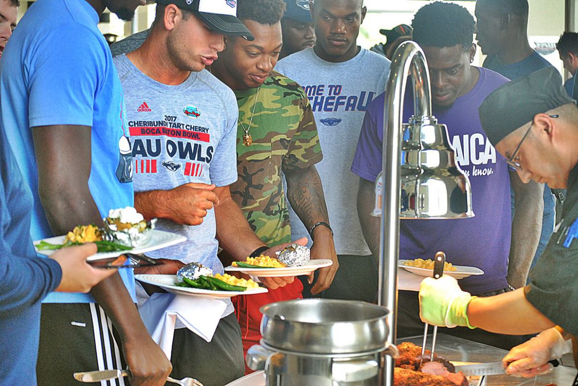 Steak and Bling <div class='secondary-title'><span style='color:#818181;font-size:14px;'>FAU players enjoyed their steak with a side of bling on Tuesday, receiving their C-USA title rings at their spring wrap-up lunch.</div>