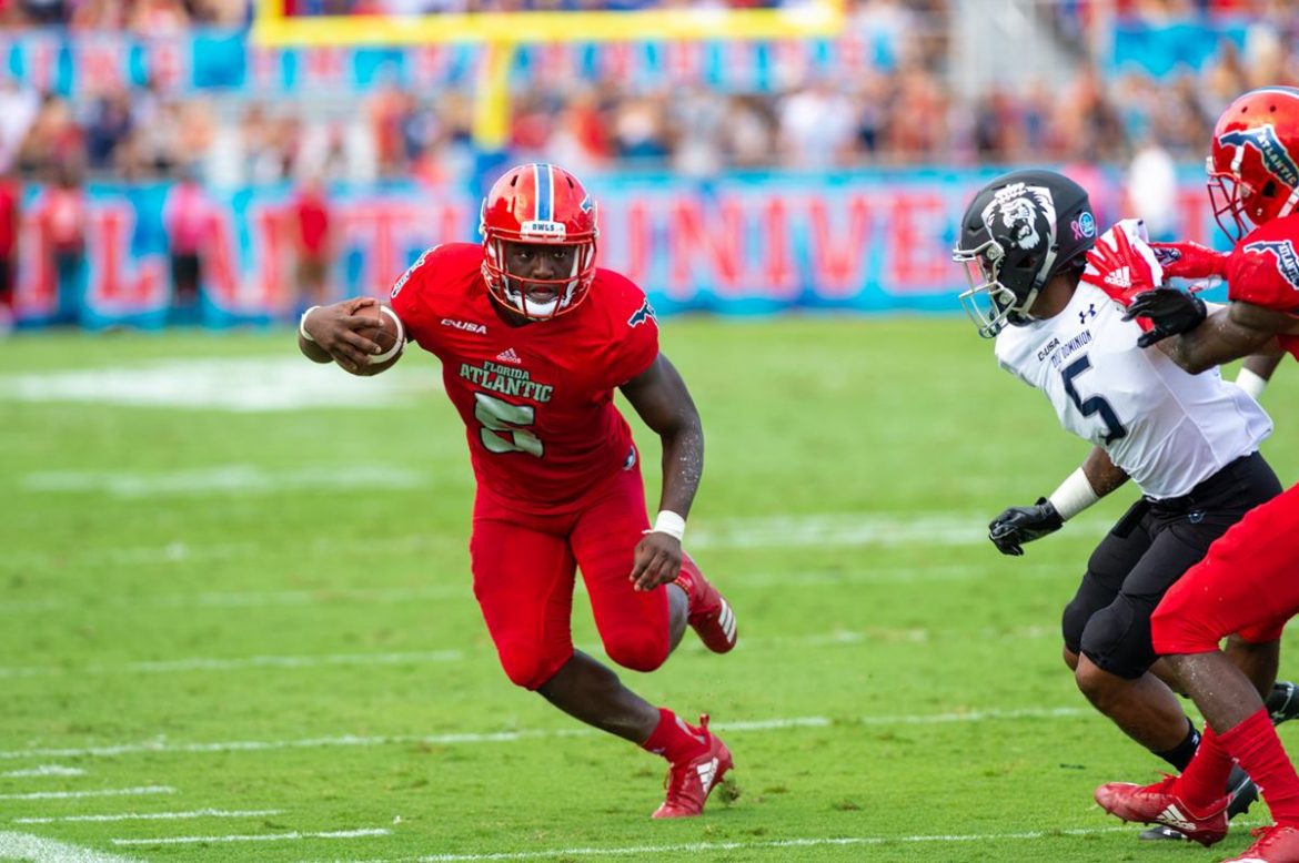 Four Down Territory:<br> FAU 52, ODU 33 <div class='secondary-title'><span style='color:#818181;font-size:14px;'>Harrison Bryant is weaponized, FAU's DBs make gains and Azeez Al-Shaair gets ejected - all part of our Four Down Territory FAU vs ODU game analysis.</div>