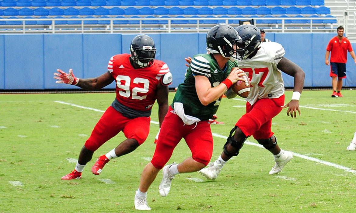 Saturday Six Pack <div class='secondary-title'><span style='color:#818181;font-size:14px;'>FAU is thin at wide receiver, has some intriguing replacements for Devin Singletary, and Akileis Leroy brings the lumber - here are six observations from Saturday's scrimmage.</div>