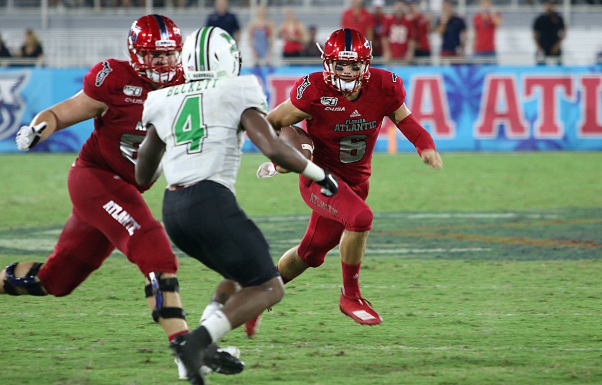 FOUR DOWN TERRITORY:<br> Marshall 36, FAU 31 <div class='secondary-title'><span style='color:#818181;font-size:14px;'>Linebacker Caliph Brice delivers a career performance, the Owls OL struggles and what was with those officials? Here's your Four Down Territory analysis. </div>