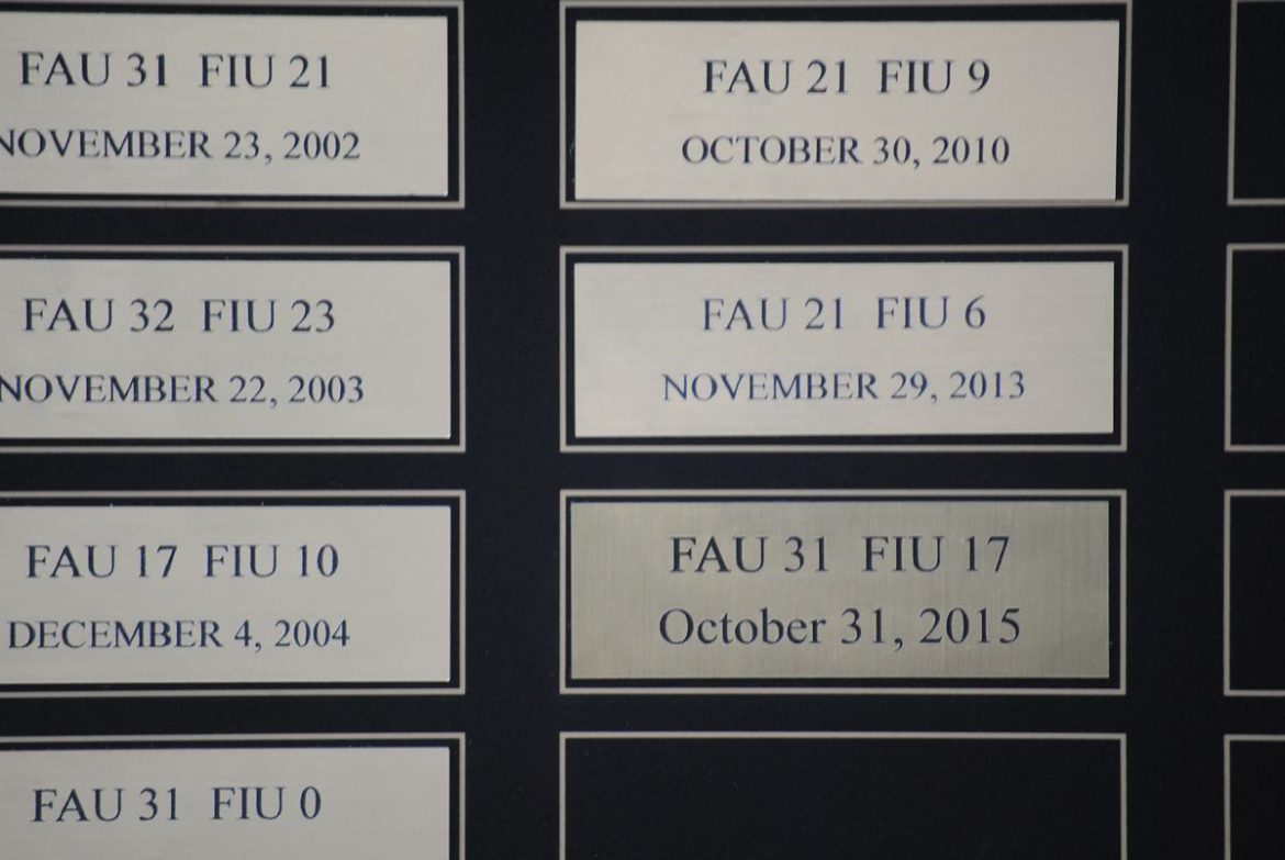 FINAL: FIU 33, FAU 31<br> Photo Gallery <div class='secondary-title'><span style='color:#818181;font-size:14px;'>Photos from before, during and after FAU's loss to FIU in the Shula Bowl.</div>