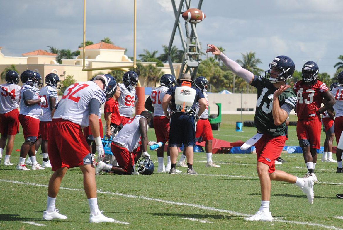 Maybe Too Exciting? <div class='secondary-title'><span style='color:#818181;font-size:14px;'>FAU coach Lane Kiffin didn't like the way the Owls wore down in the first practice of fall camp.</div>