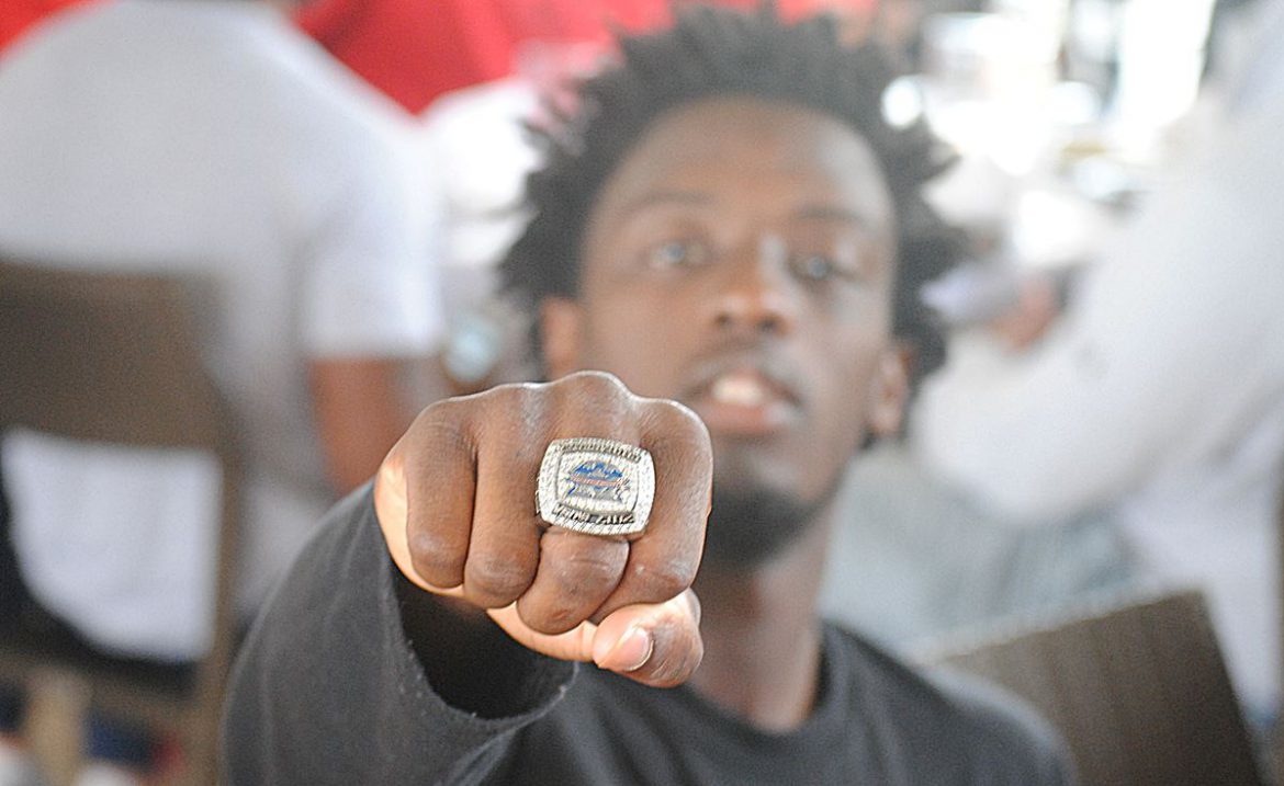 Steak and Bling <div class='secondary-title'><span style='color:#818181;font-size:14px;'>FAU players enjoyed their steak with a side of bling on Tuesday, receiving their C-USA title rings at their spring wrap-up lunch.</div>