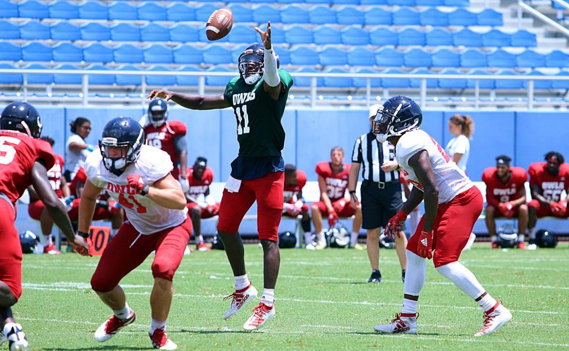 Offensive Progress <div class='secondary-title'><span style='color:#818181;font-size:14px;'>FAU's defense didn't dominate the second fall scrimmage like it did a week ago, but Lane Kiffin still praised the first team unit as looking 